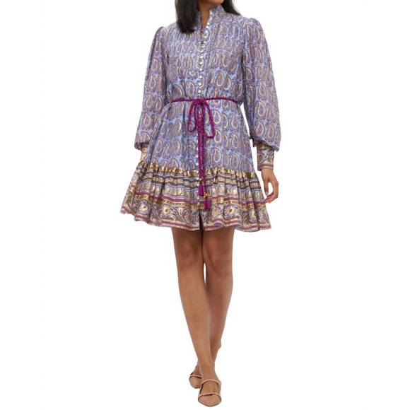 OLIPHANT Dresses & Skirts - NEW OLIPHANT high neck button mini dress in peri buta
